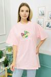 156438 B Yaka Baskili Oversize Tshirt